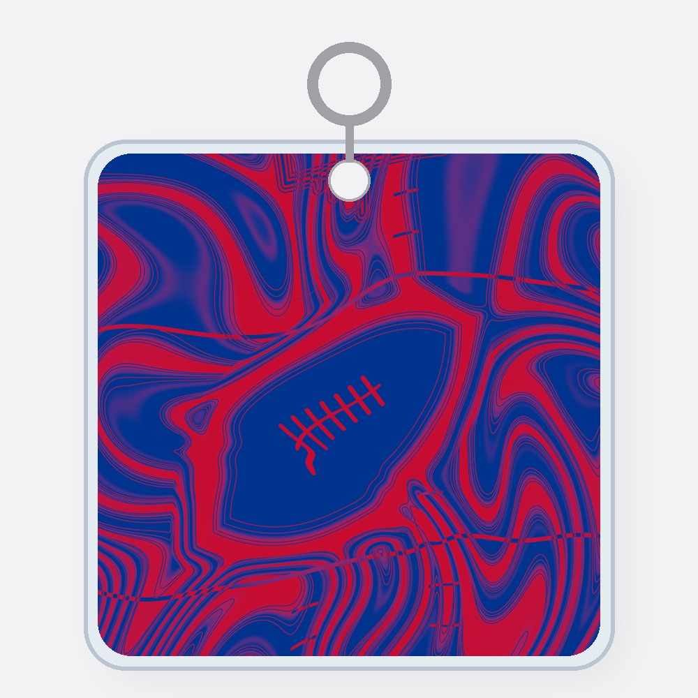 Royal Blue & Red Trippy Football Acrylic Keychain