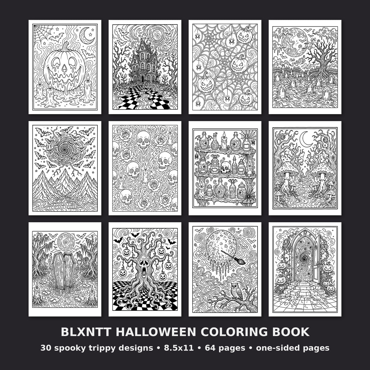 BLXNTT Halloween Coloring Book