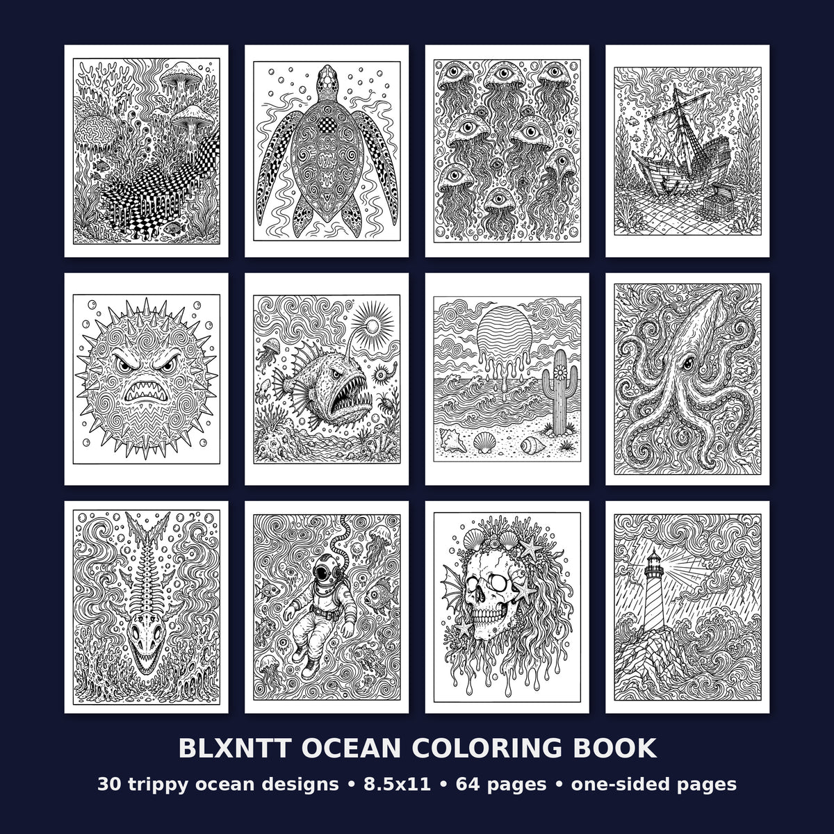 BLXNTT Ocean Coloring Book