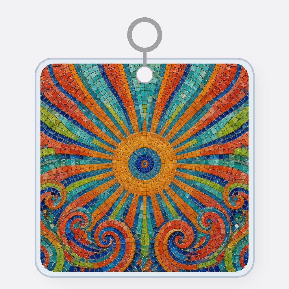 Mosaic Sunburst Acrylic Keychain