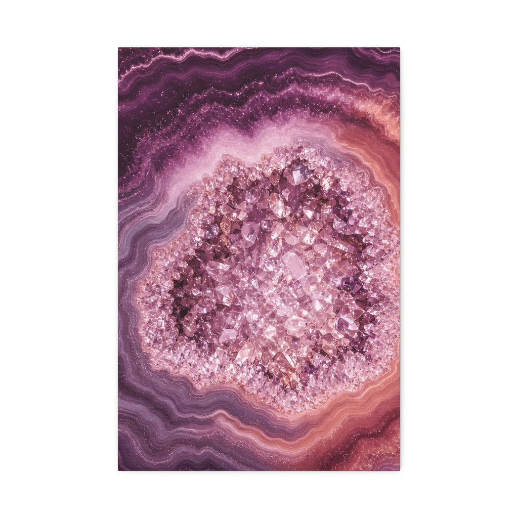 Geode Core - Rose Quartz Glossy Canvas