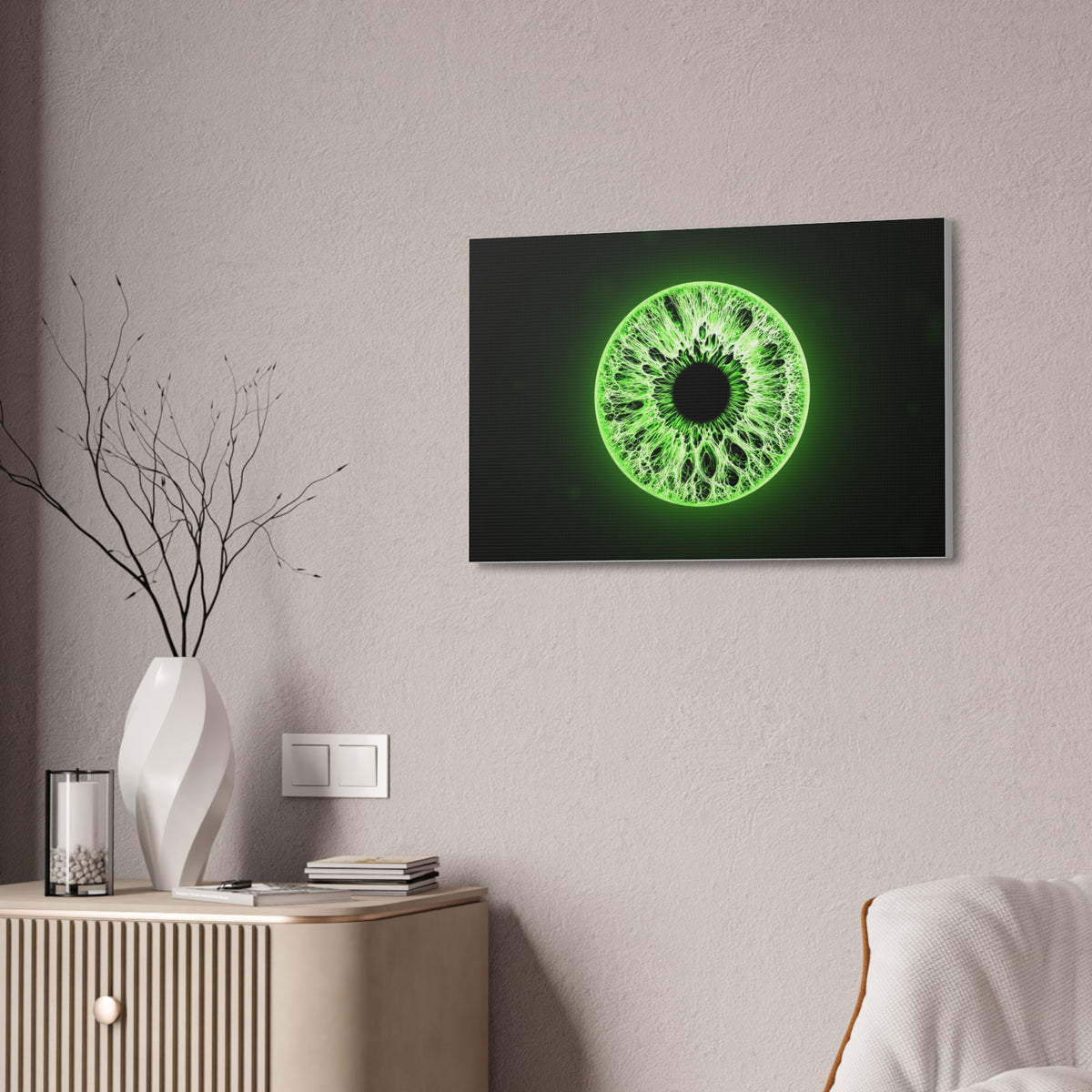 BLXNTT Iris – Lace Web Lime Shock Glossy Canvas