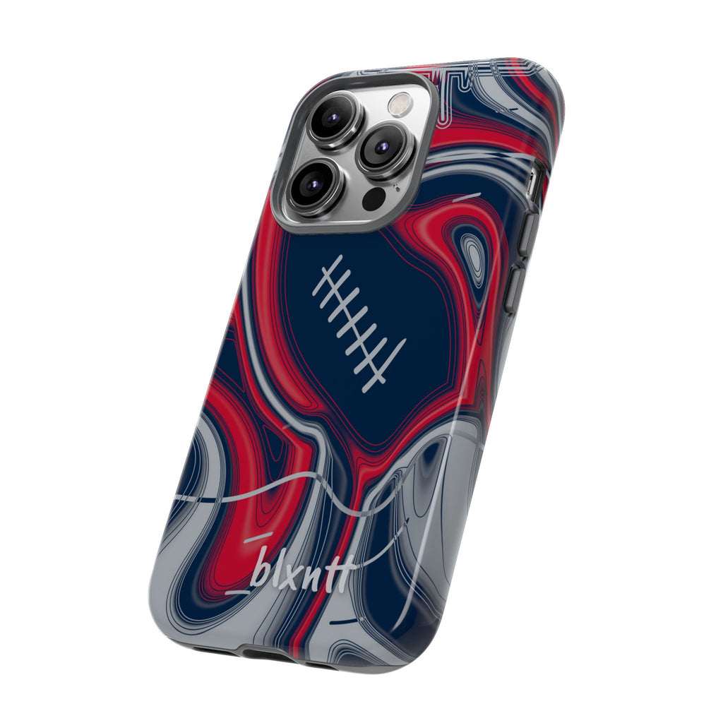 Navy, Red & Silver Trippy Football Phone Case