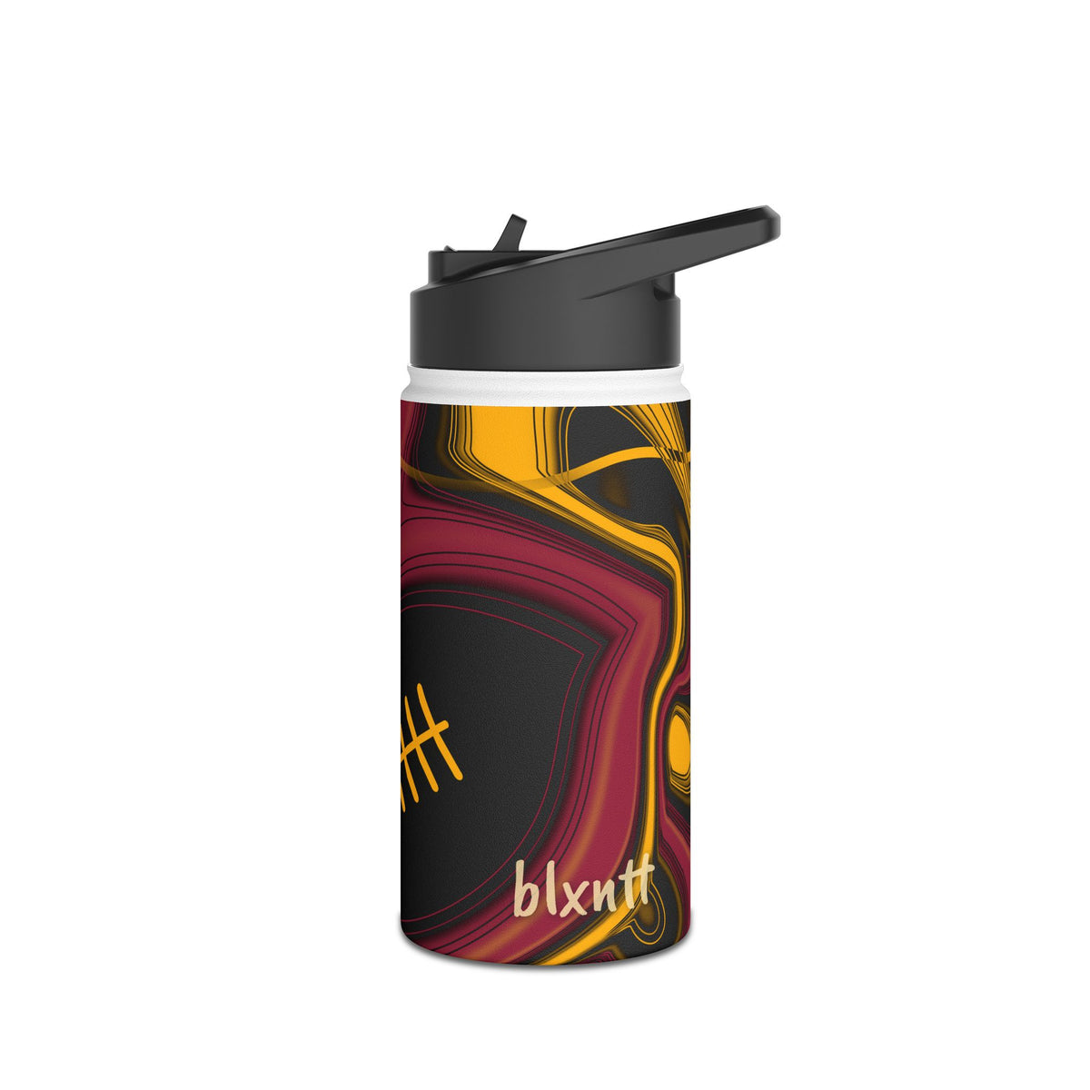 Cardinal Red, Black & Gold Trippy Football Water Bottle