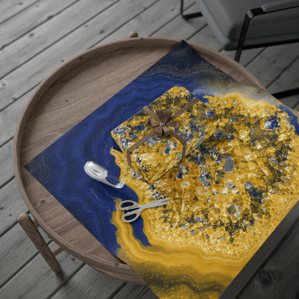 Geode Core - Mustard Navy Wrapping Paper