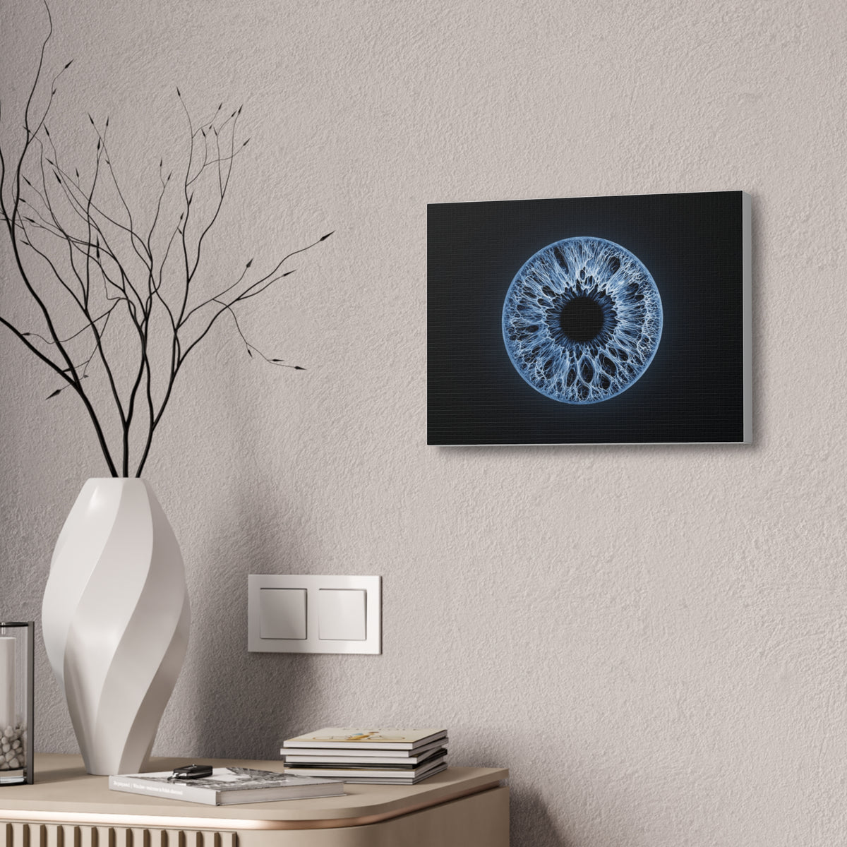 BLXNTT Iris – Lace Web Blue Glossy Canvas