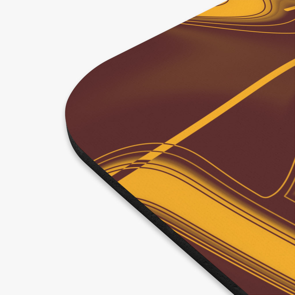 Burgundy & Gold Trippy Football Mouse Pad