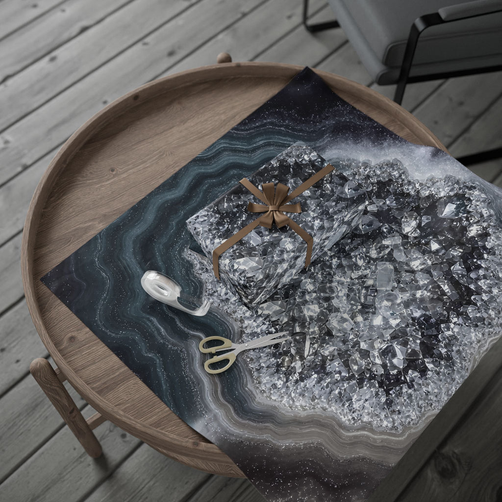 Geode Core - Silver Smoke Wrapping Paper