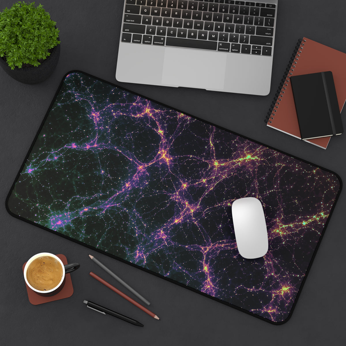 Neon Mycelium - Holographic Desk Mat