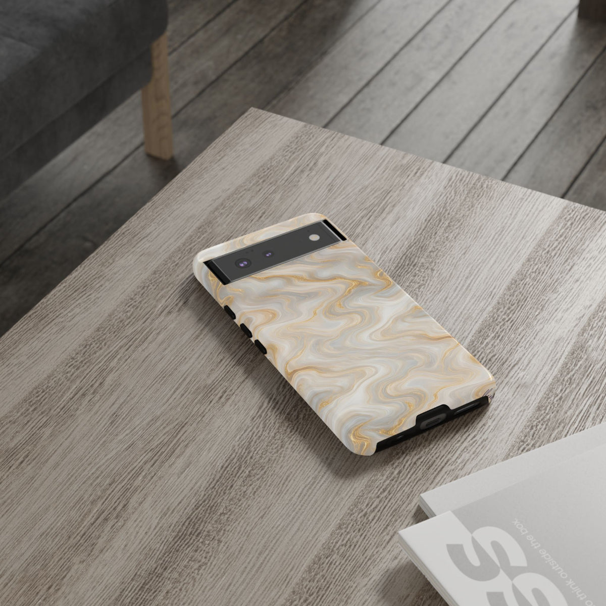 White & Gold Marble Phone Case