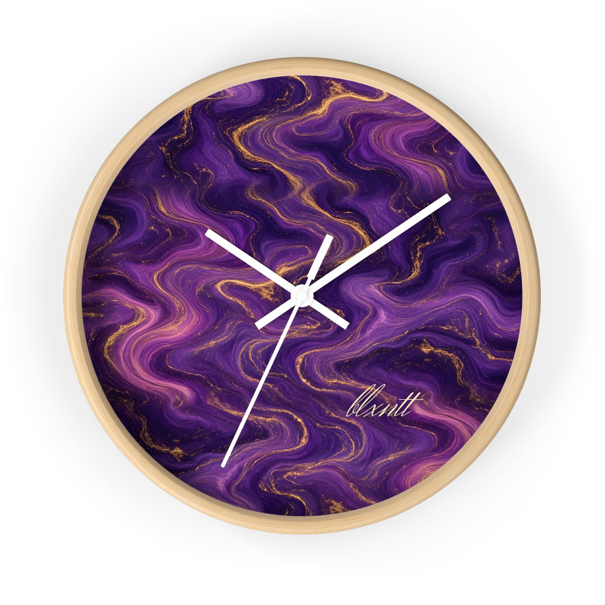 Royal Purple Marble Wall Clock