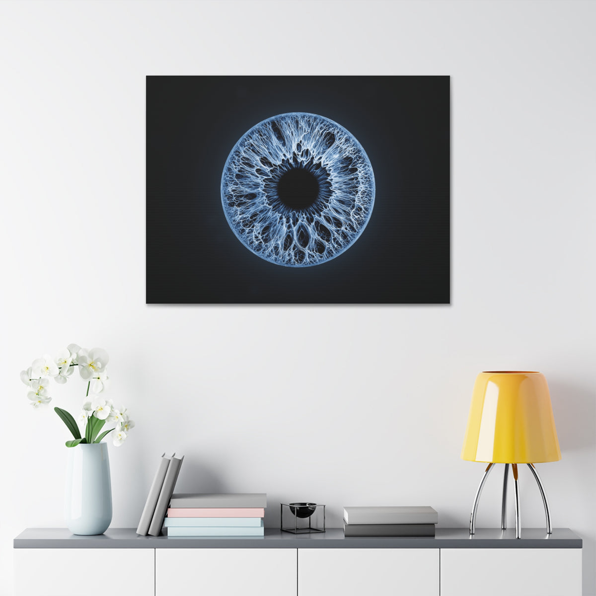 BLXNTT Iris – Lace Web Blue Glossy Canvas