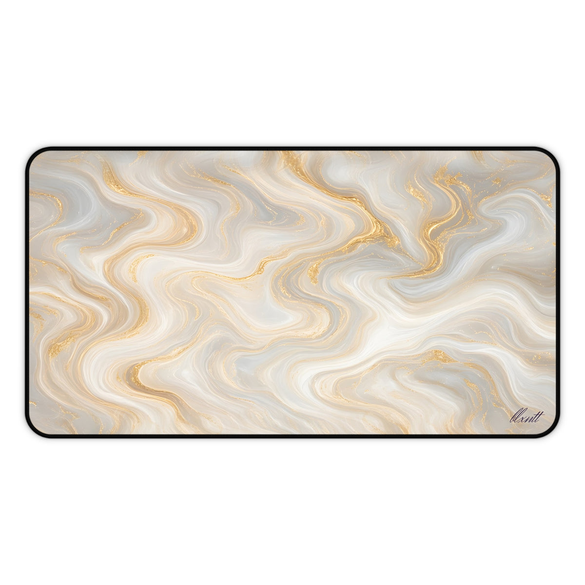 White & Gold Marble Desk Mat