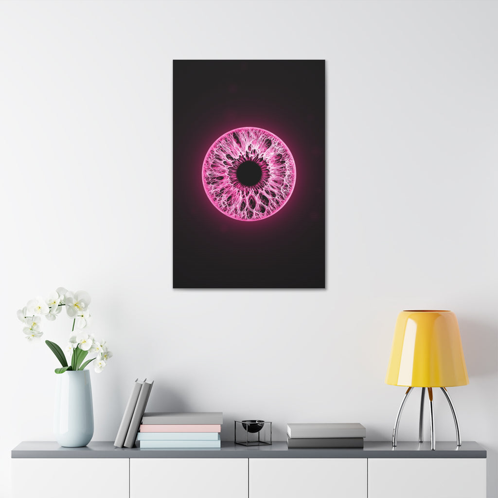 BLXNTT Iris – Lace Web Neon Pink Glossy Canvas