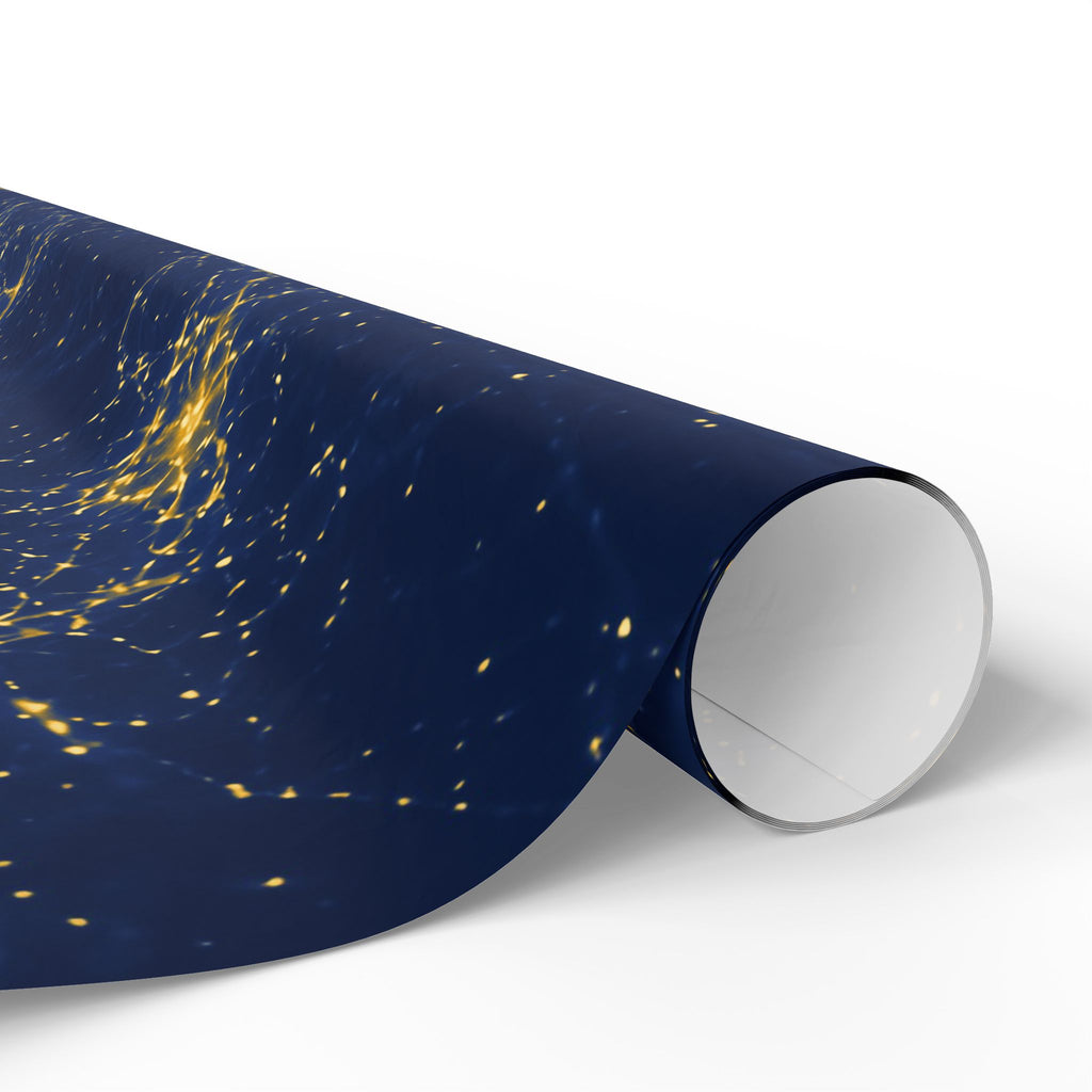 Neon Mycelium - Mustard Navy Wrapping Paper