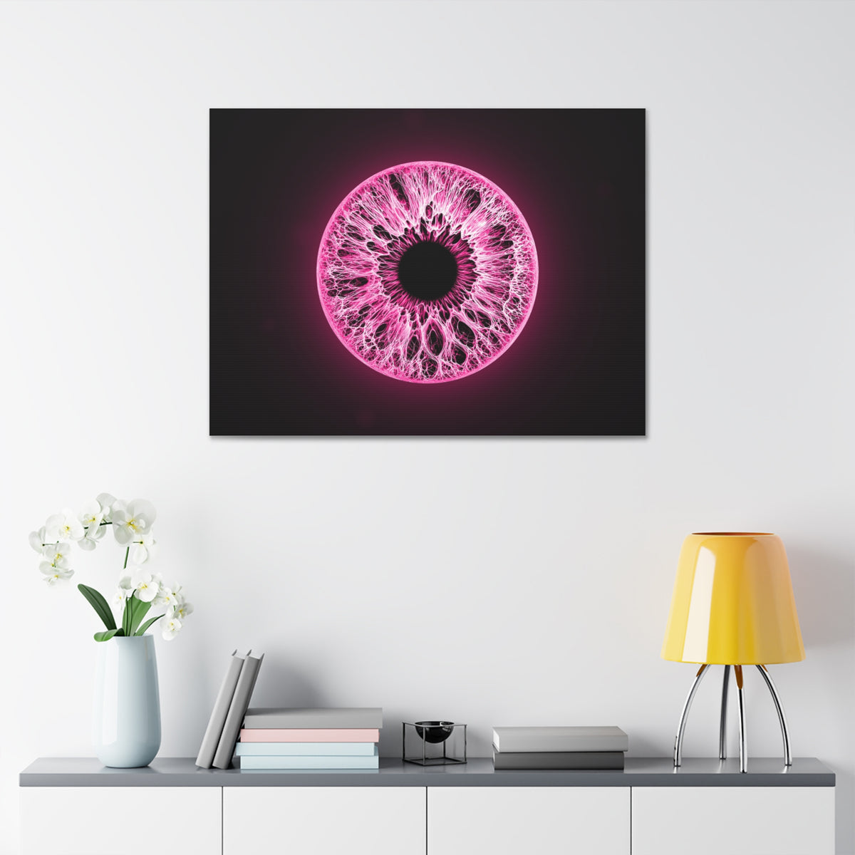 BLXNTT Iris – Lace Web Neon Pink Glossy Canvas