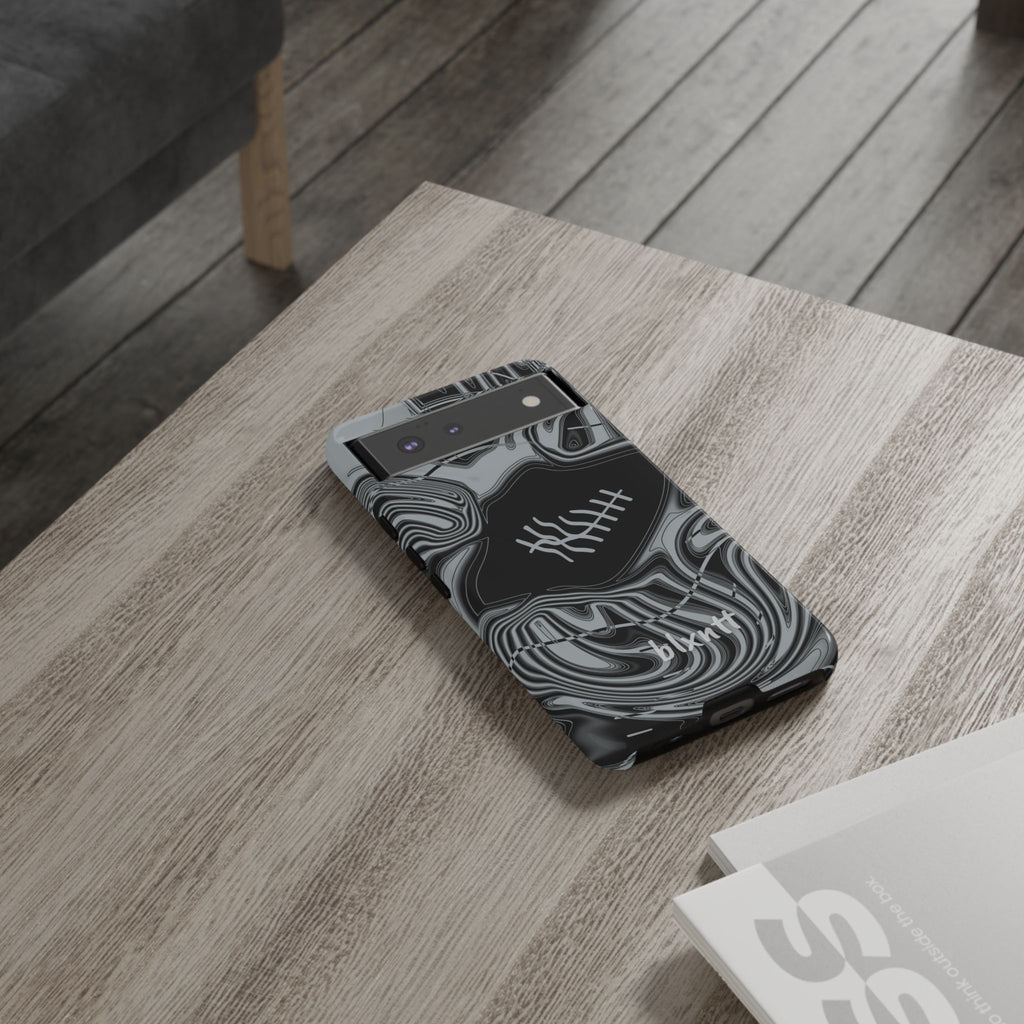 Black & Silver Trippy Football Phone Case