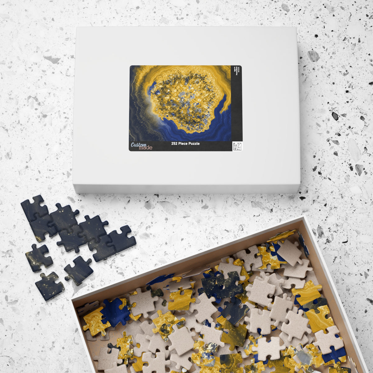 Geode Core - Mustard Navy Jigsaw Puzzle