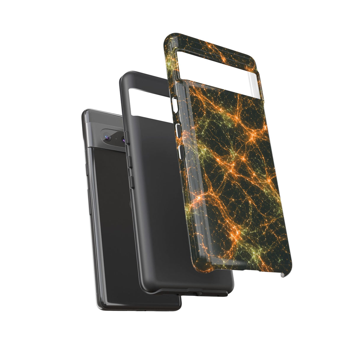 Neon Mycelium - Electric Tangerine Teal Phone Case