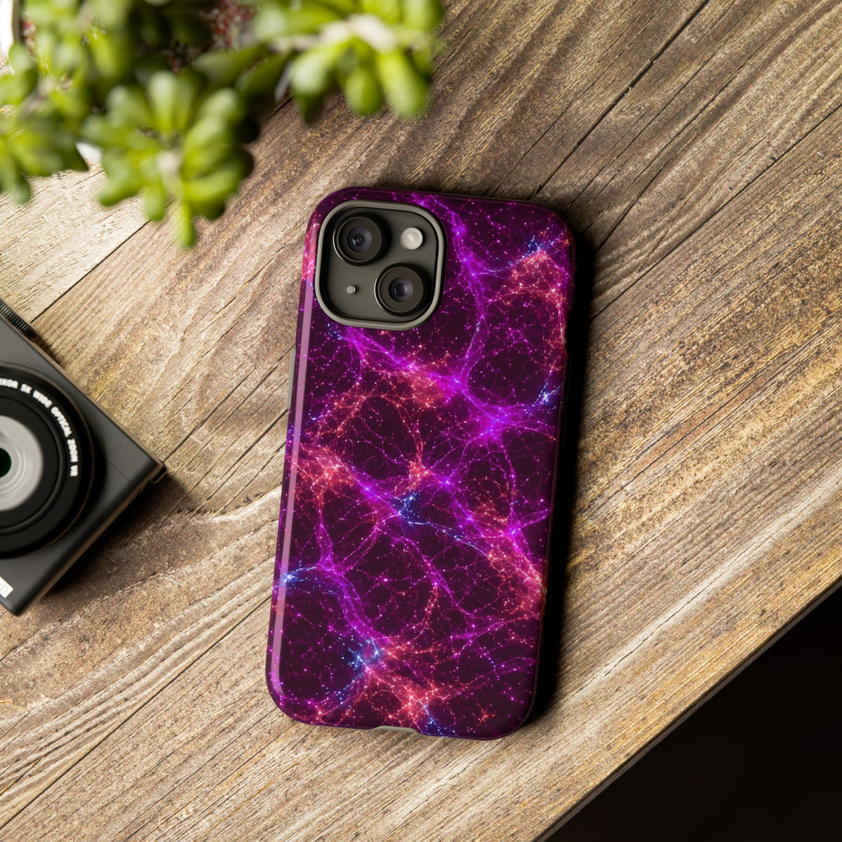 Neon Mycelium - Ember Orchid Phone Case