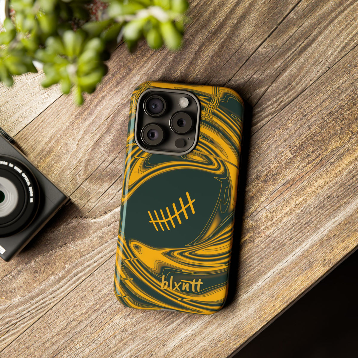 Green & Gold Trippy Football Phone Case