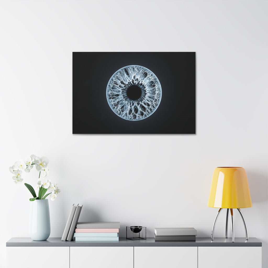 BLXNTT Iris – Lace Web Ice Blue Glossy Canvas