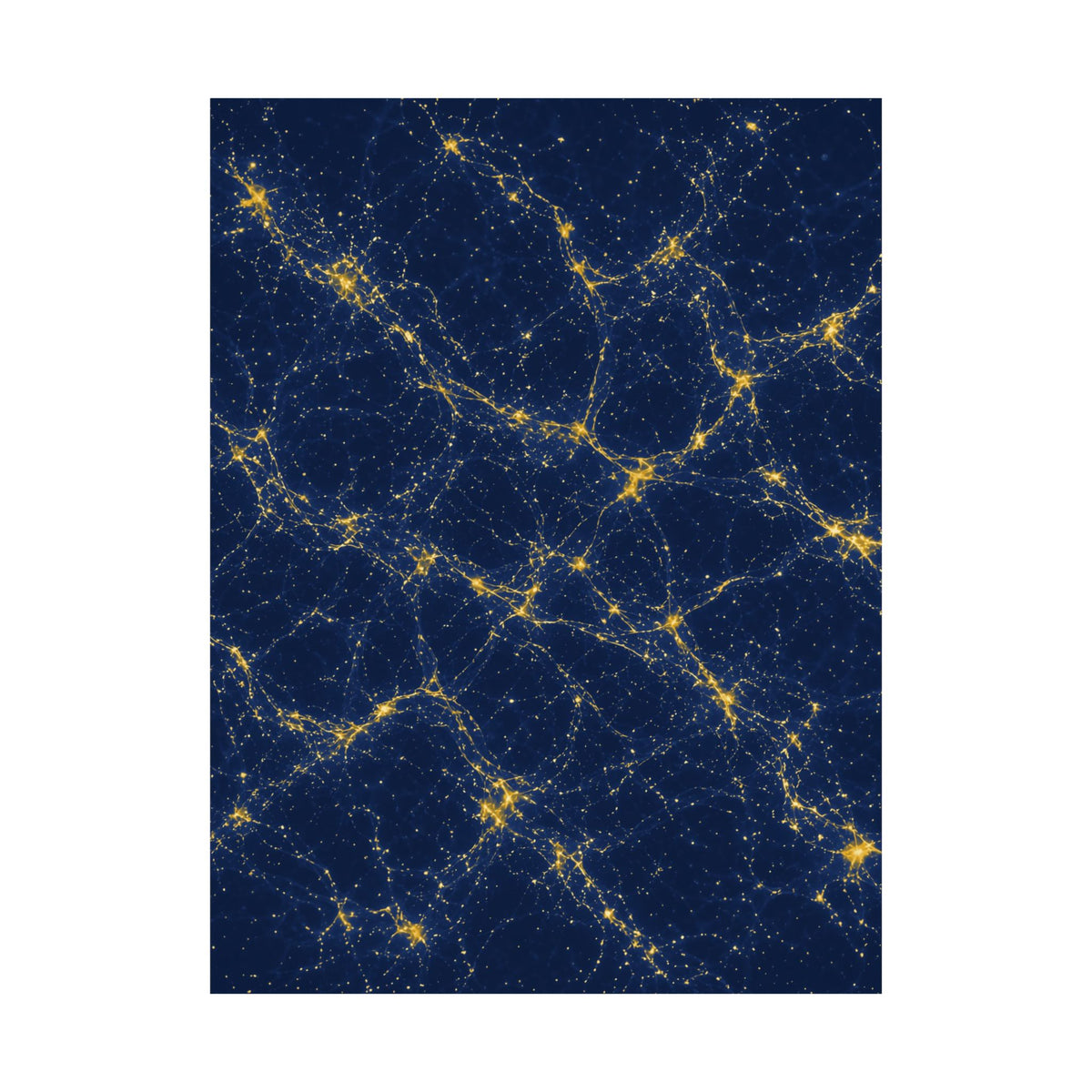 Neon Mycelium - Mustard Navy Poster