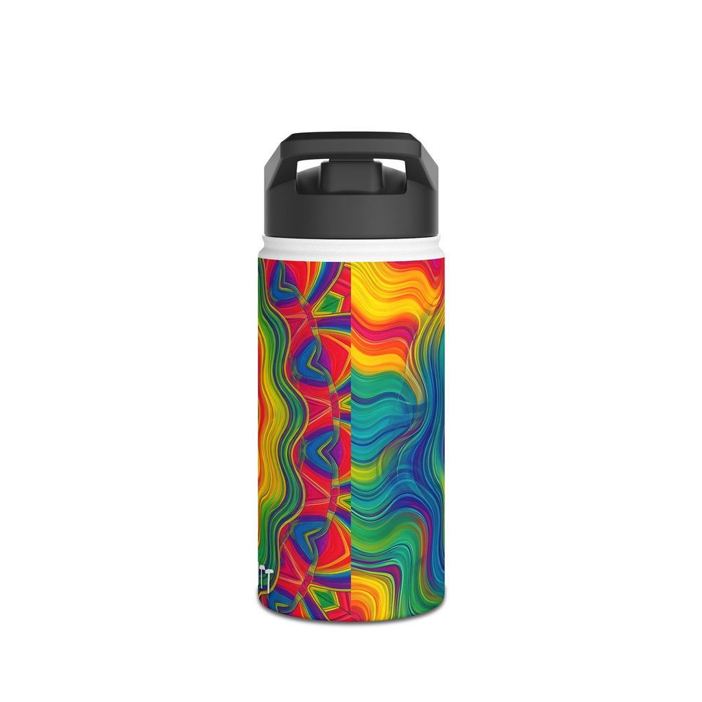 Hypnotic Rainbow Ripple Water Bottle