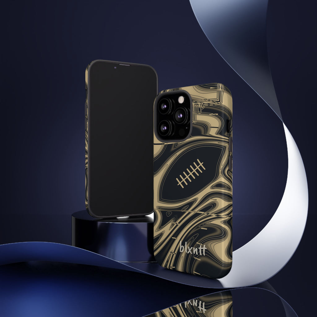 Old Gold & Black Trippy Football Phone Case