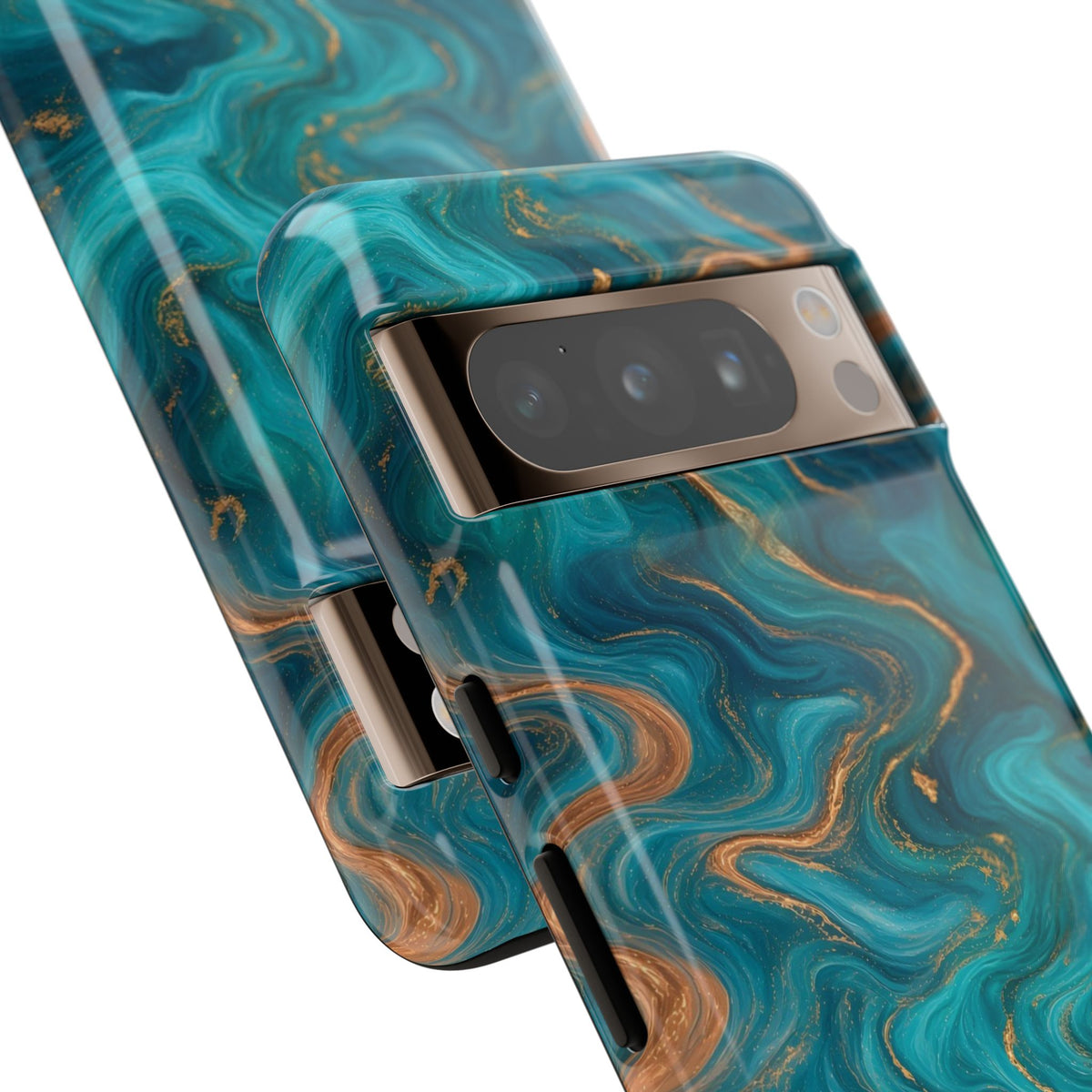 Turquoise & Copper Marble Phone Case