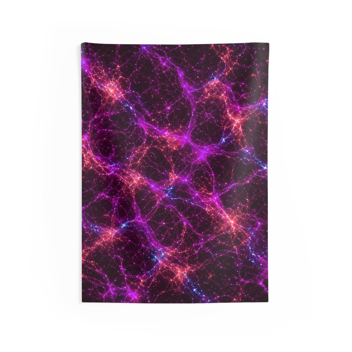Neon Mycelium - Ember Orchid Tapestry