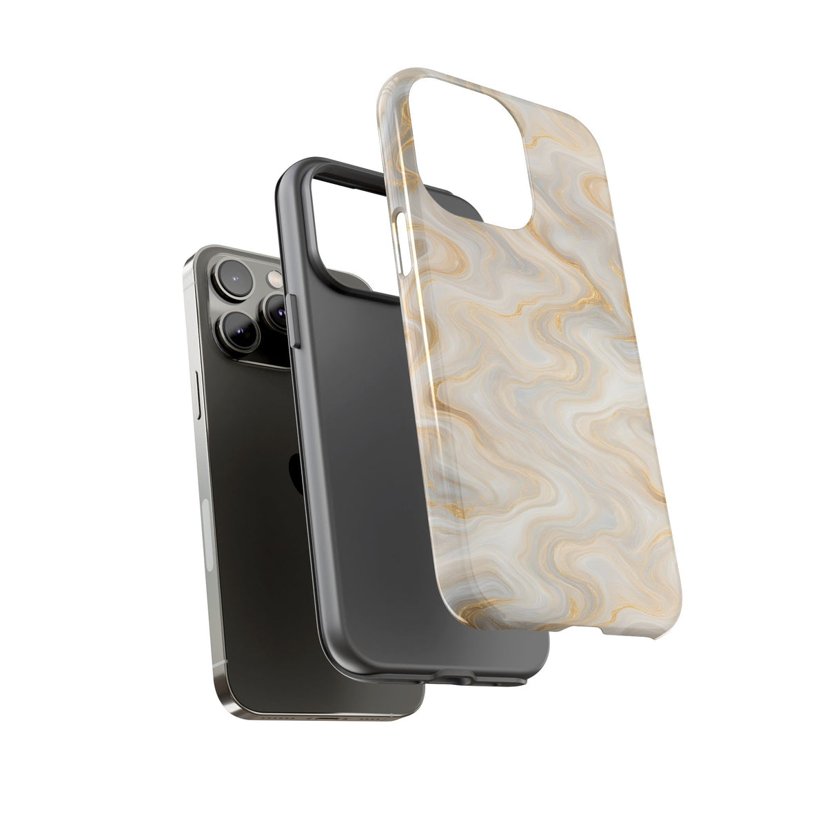 White & Gold Marble Phone Case