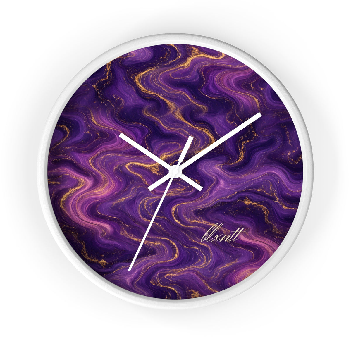 Royal Purple Marble Wall Clock