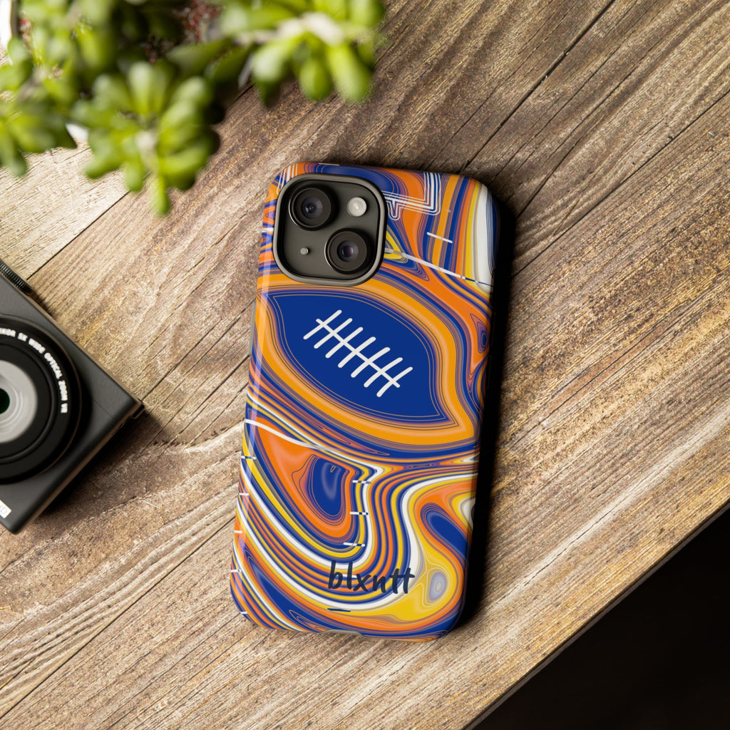 Royal Blue & Yellow Trippy Football Phone Case