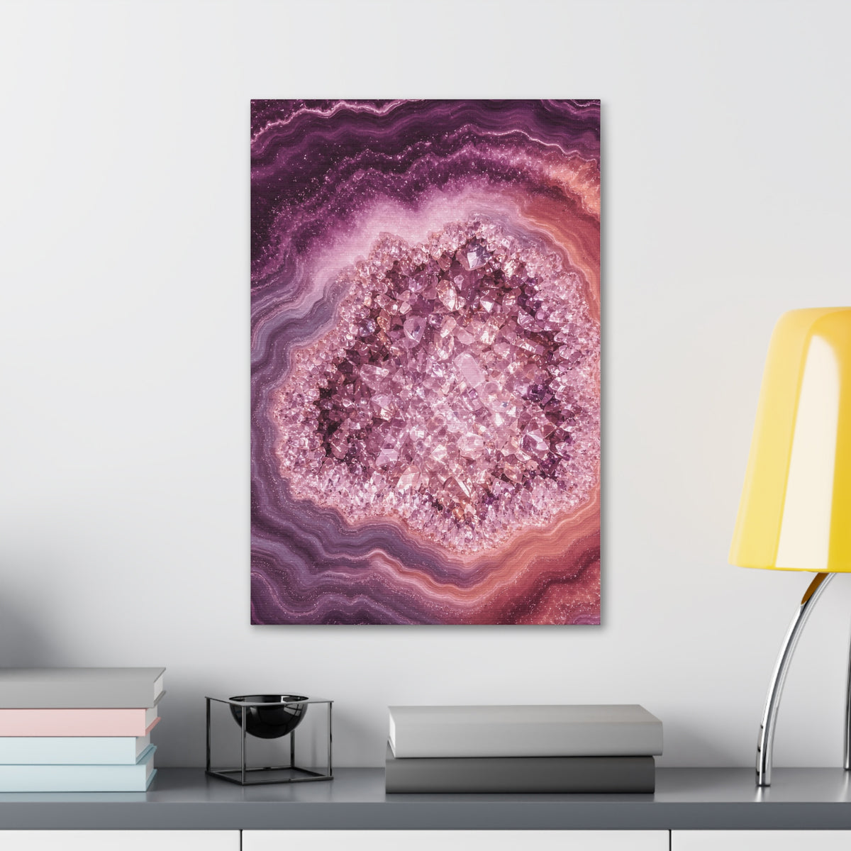 Geode Core - Rose Quartz Glossy Canvas