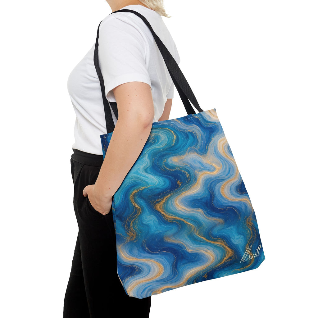 Ocean Blue Marble Tote Bag