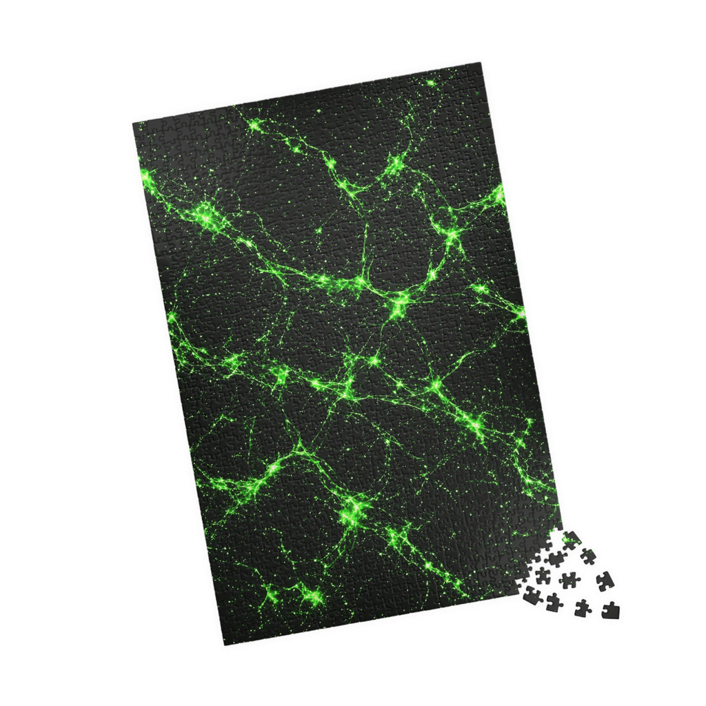 Neon Mycelium - Toxic Lime Jigsaw Puzzle