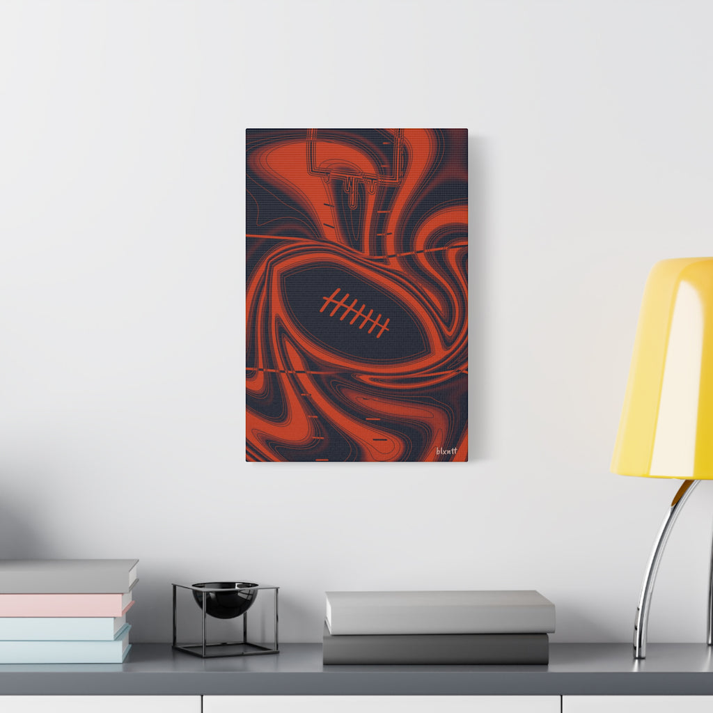 Navy & Orange Trippy Football Canvas