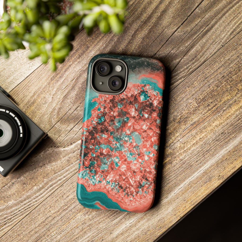 Geode Core - Coral Teal Phone Case