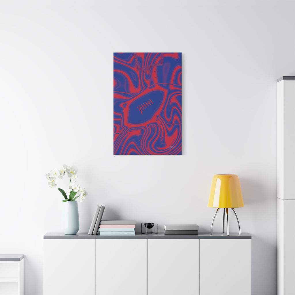Royal Blue & Red Trippy Football Canvas