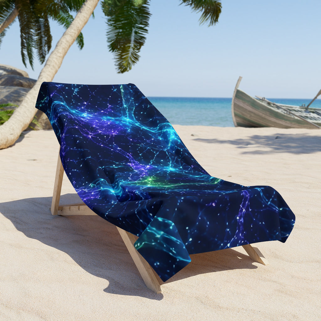 Neon Mycelium - Original Glow Beach Towel