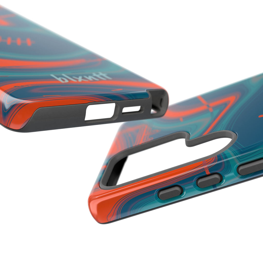 Aqua & Orange Trippy Football Phone Case