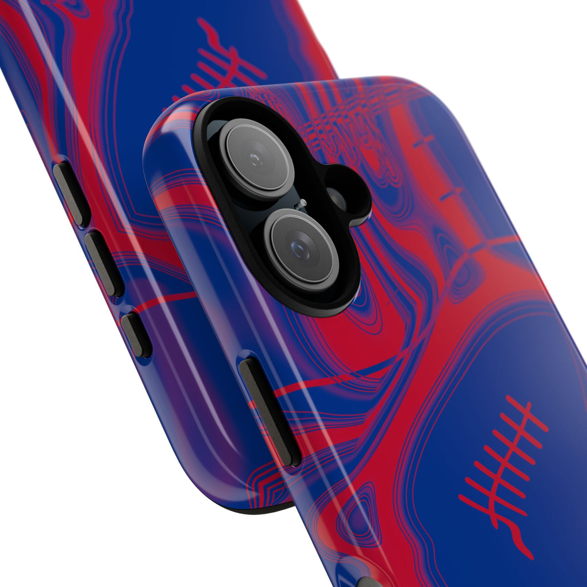 Royal Blue & Red Trippy Football Phone Case