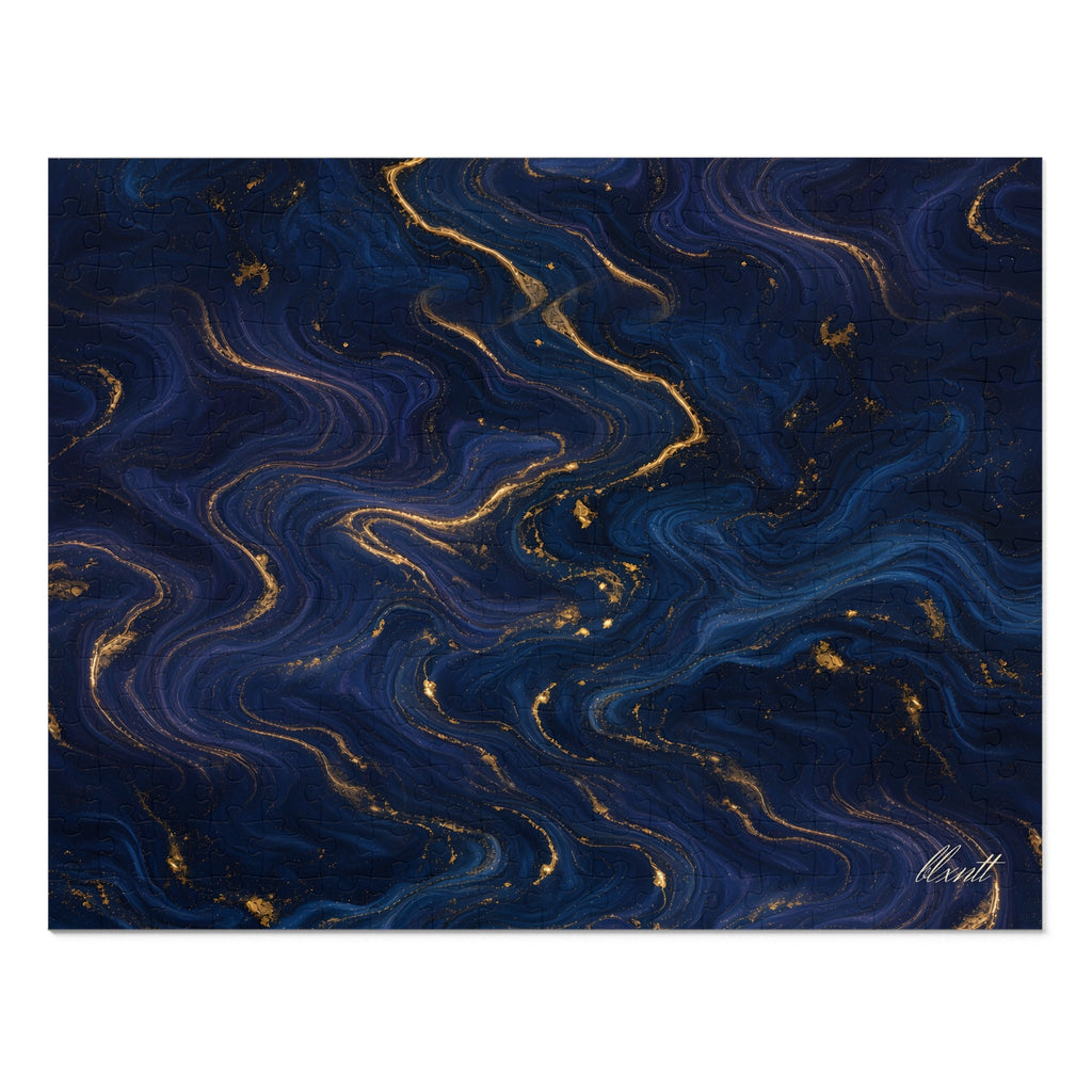 Navy & Gold Marble Puzzle