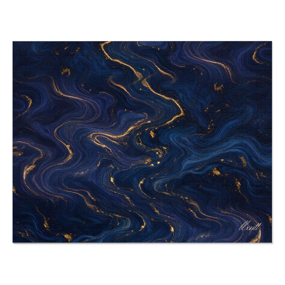 Navy & Gold Marble Puzzle