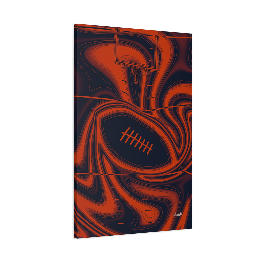 Navy & Orange Trippy Football Canvas