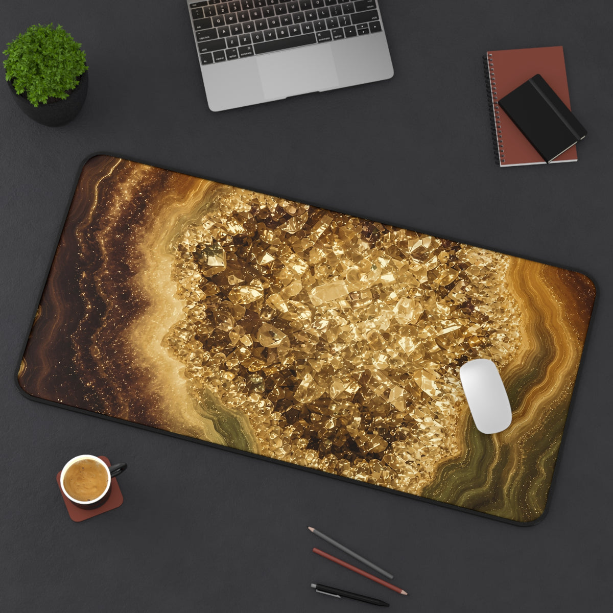 Geode Core - Gold Vein Desk Mat