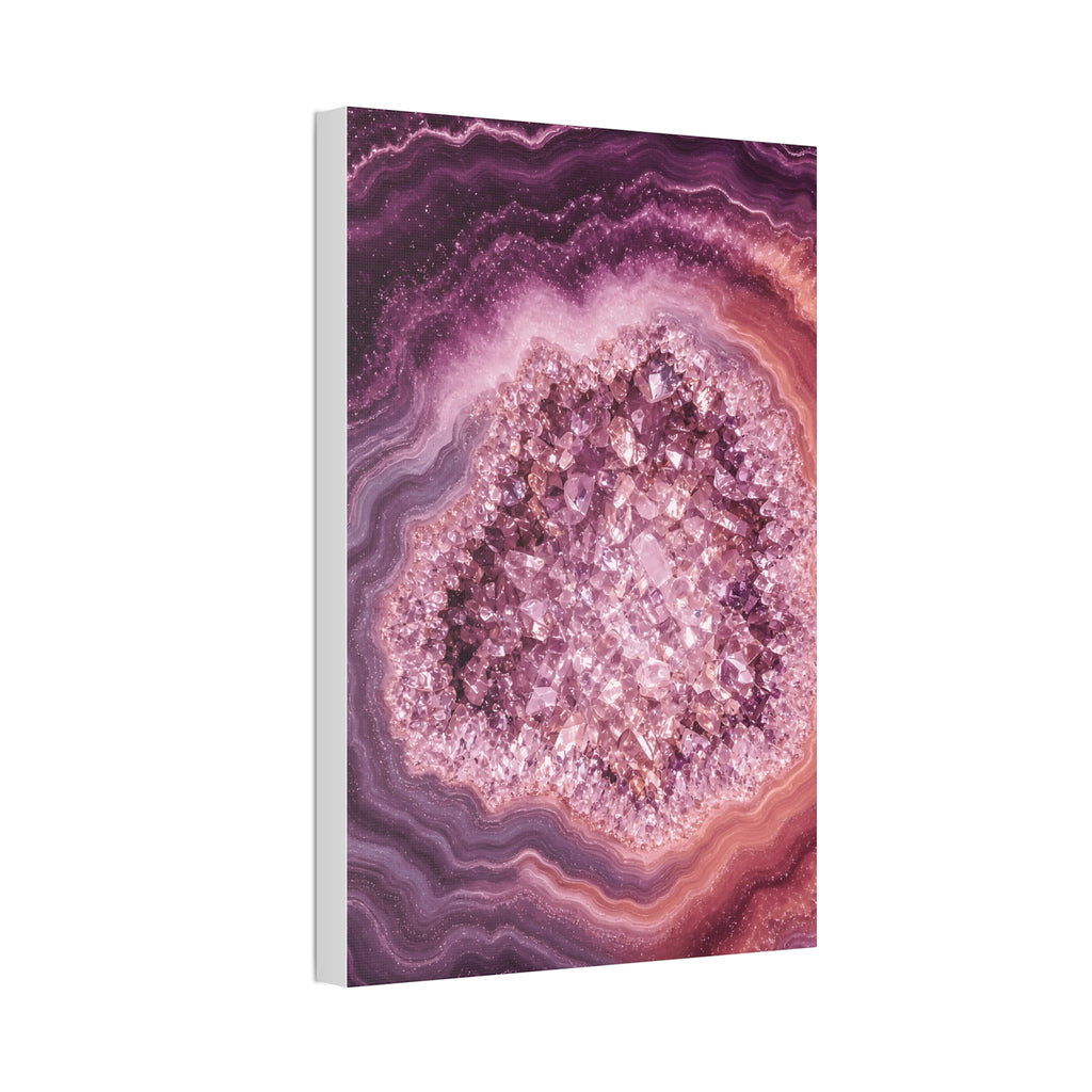 Geode Core - Rose Quartz Glossy Canvas