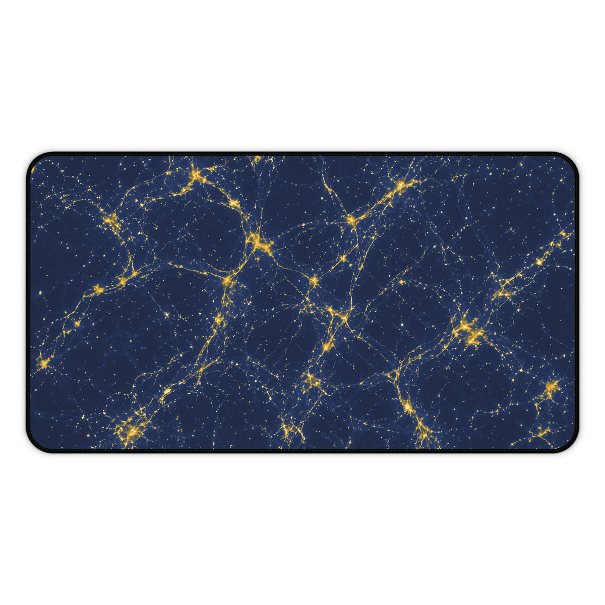 Neon Mycelium - Mustard Navy Desk Mat