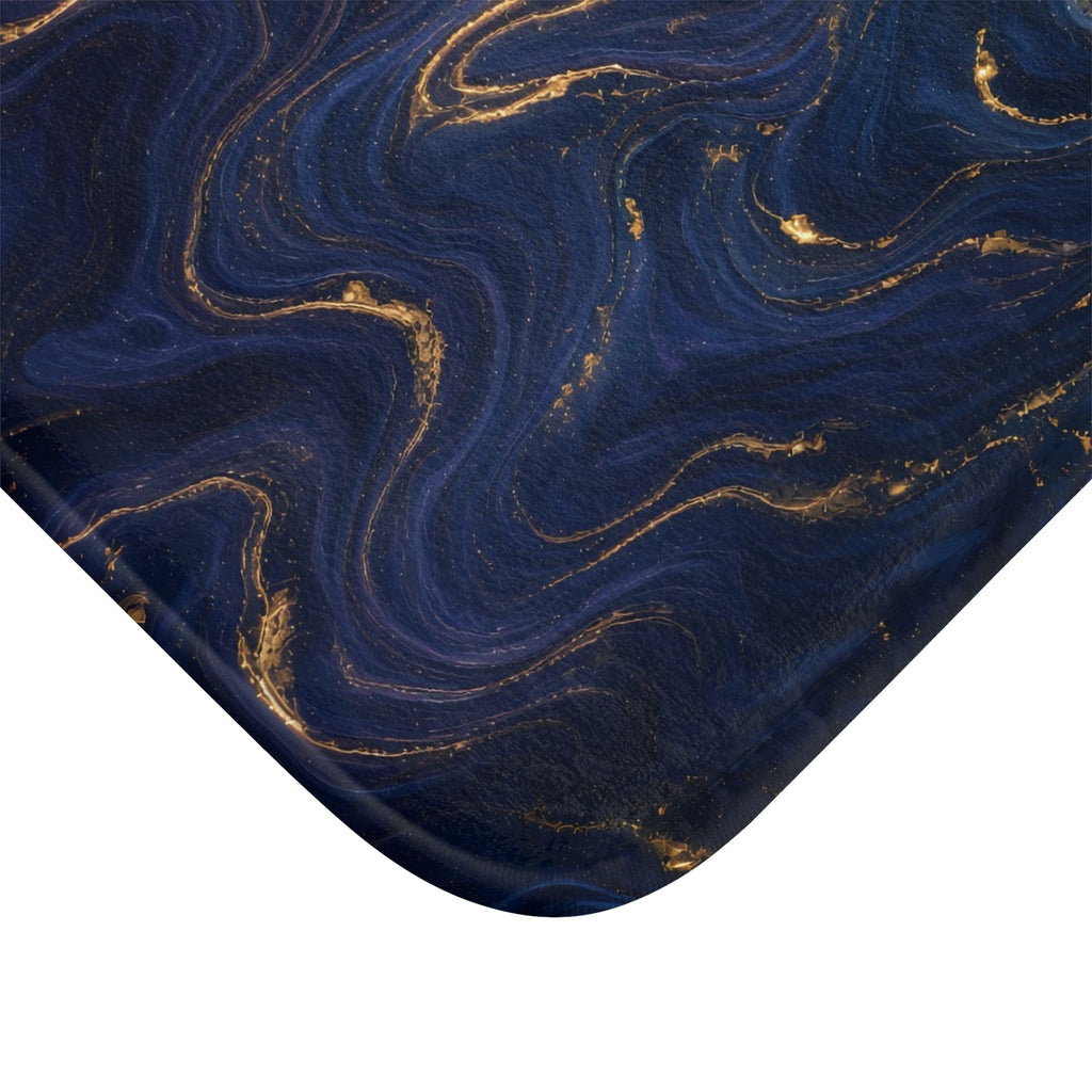Navy & Gold Marble Bath Mat